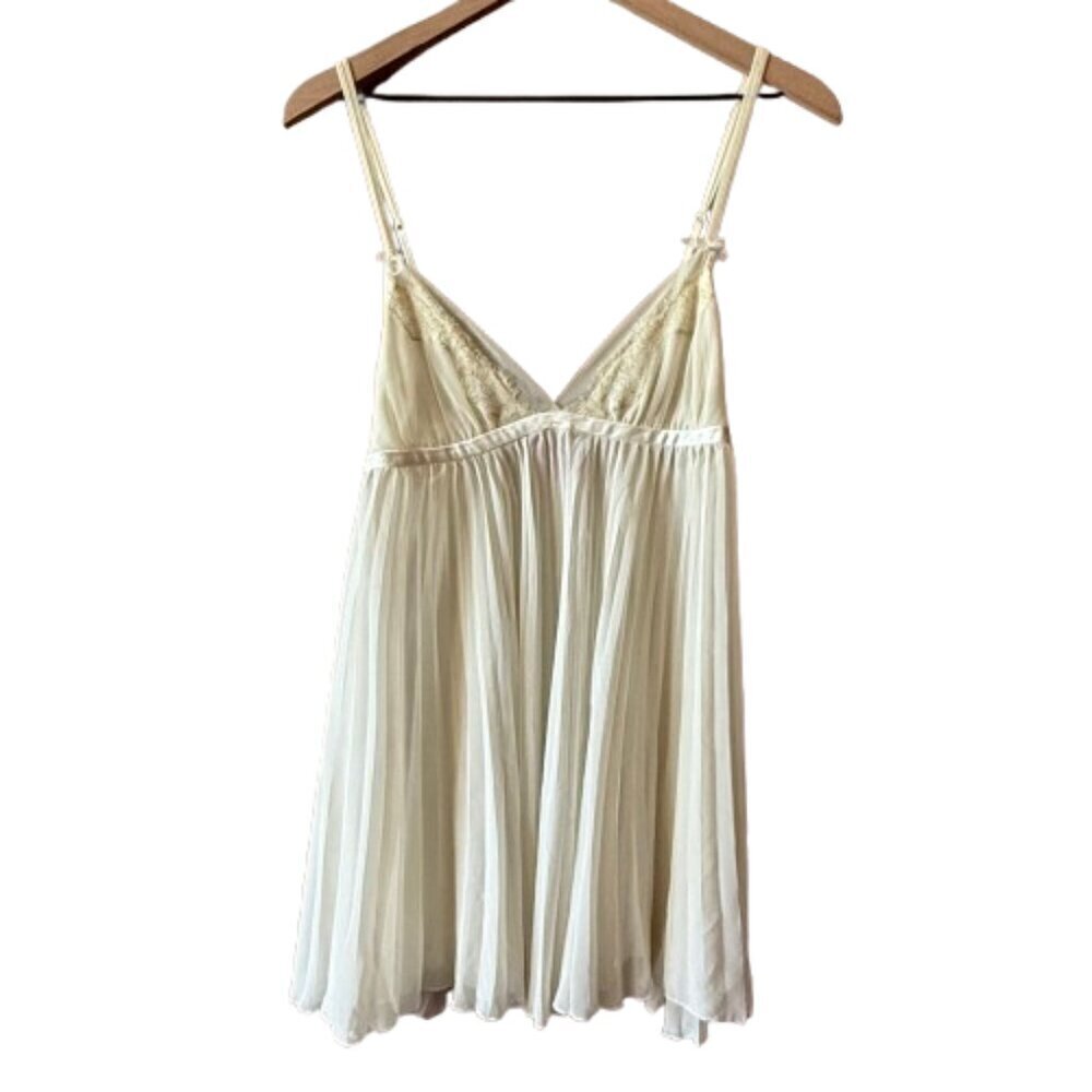 Women's M Betsey Johnson Gold Lace Baby Doll Sheer Lingerie